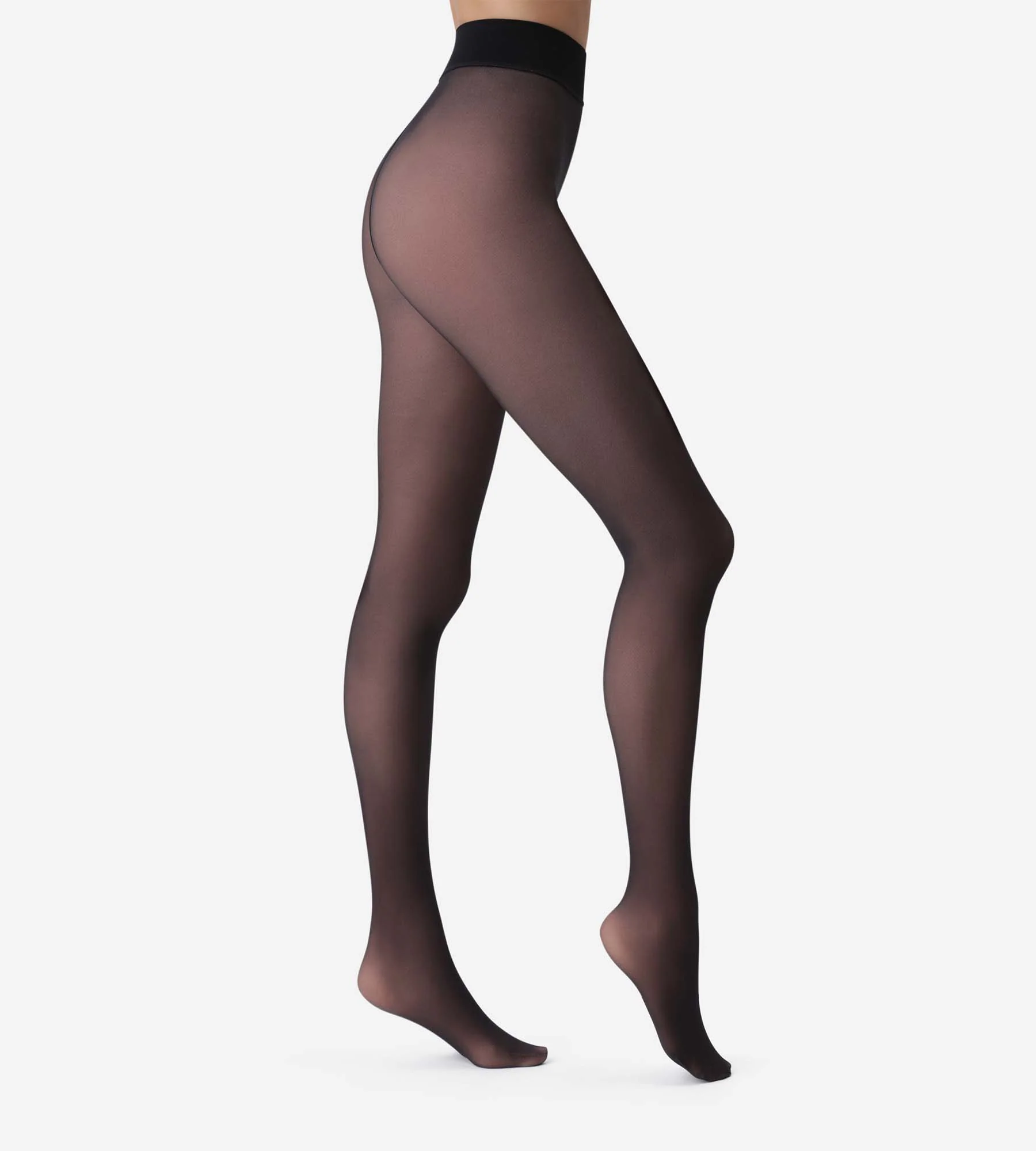 Collant chaud effet transparent Noir Thermo