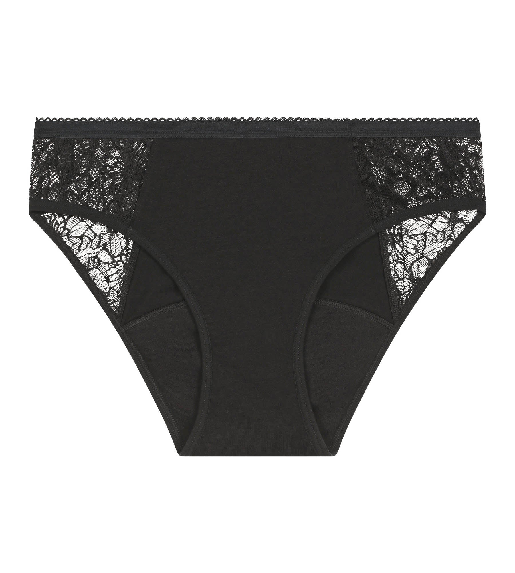 Slip de règles coton bio dentelle Noir flux très abondant Dim Protect - Image 5