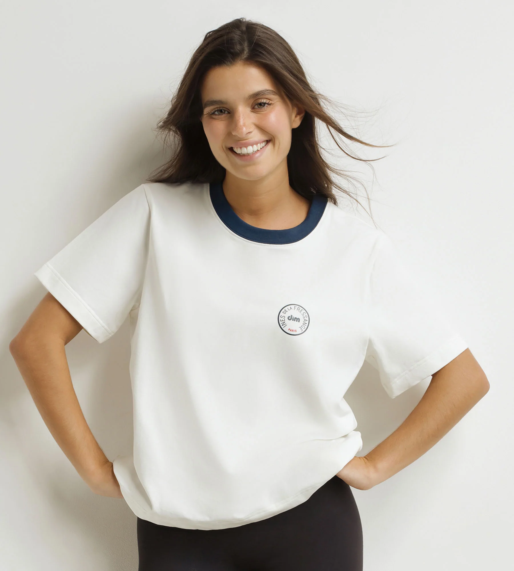 T-shirt femme Nacre Bleu Dim x Ines de La Fressange